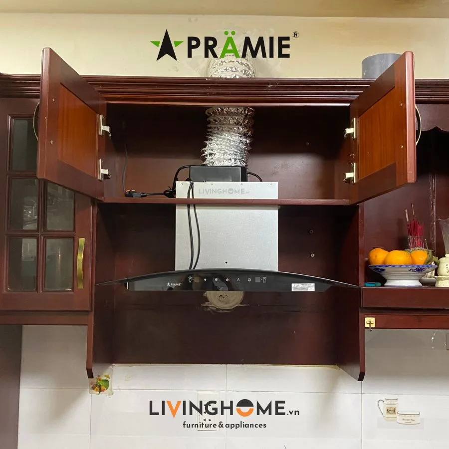 Máy hút mùi Pramie AC17 700 AIR 70CM Vẩy Tay 1100m3/h 28 Hình ảnh lắp đặt thực tế Máy hút mùi Pramie AC17 700 Air