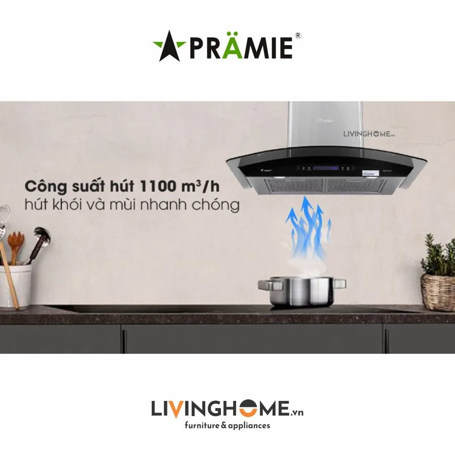 Combo Bếp Từ Pramie PRTH 2022 Và Máy Hút Mùi Pramie AC17 700 18 Máy hút mùi Pramie AC17 700