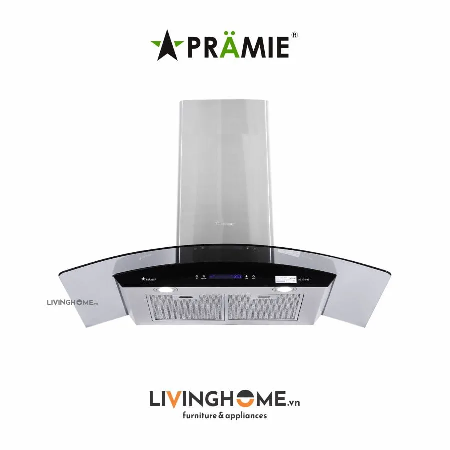 Máy hút mùi Pramie AC17 900 kính cong hiện đại động cơ mạnh 16 Máy hút mùi Pramie AC17 900