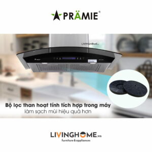 Máy hút mùi Pramie AC22 700 thiết kế kính cong bền tốt 7 Máy hút mùi Pramie AC22 700