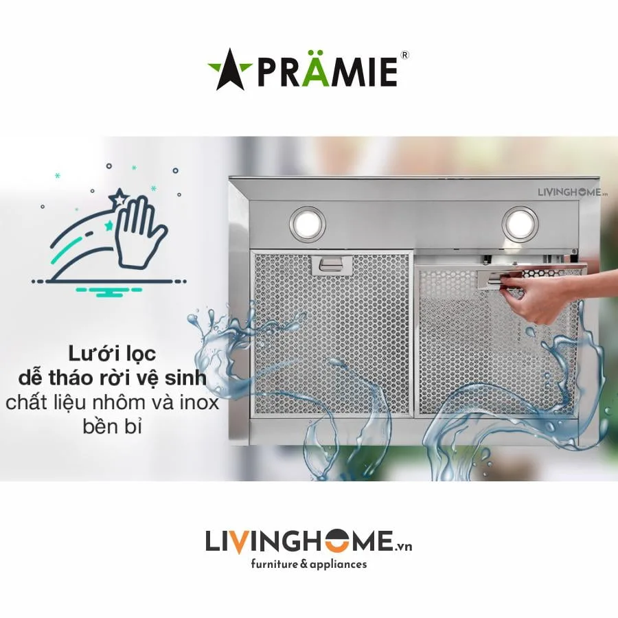 Máy hút mùi Pramie TT22 700 thiết kế inox sang trọng bền bỉ 9 Máy hút mùi Pramie TT22 700