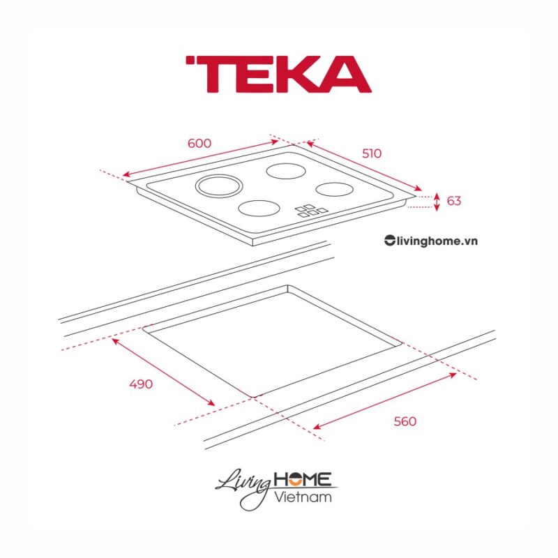 Bếp điện Teka TT 6315 âm 3 vùng nấu hiện đại tiện lợi
