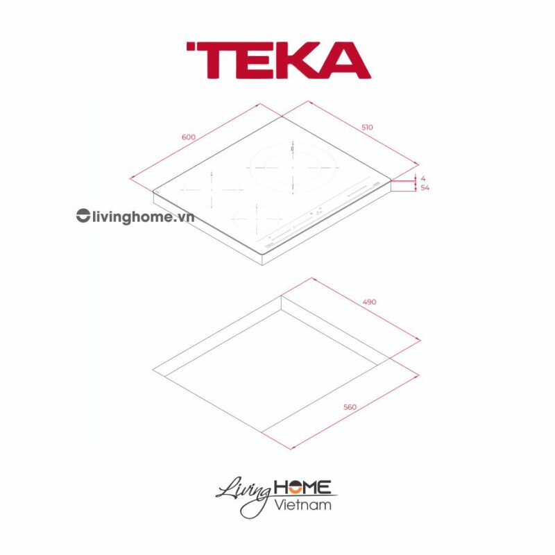 Bếp từ Teka IBC 63015 BK MSS âm 3 vùng nấu mặt kính Ceramic EuroKera chịu lực, chịu nhiệt