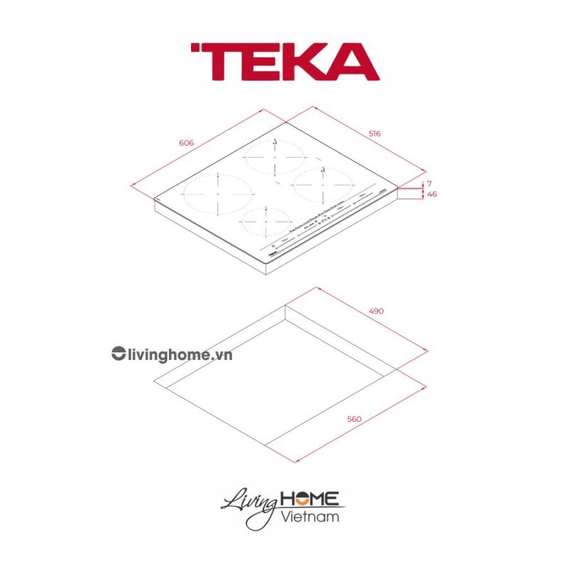 Bếp từ Teka ITC 64630 BK MST âm 4 vùng nấu mặt bếp cảm ứng trượt đa năng