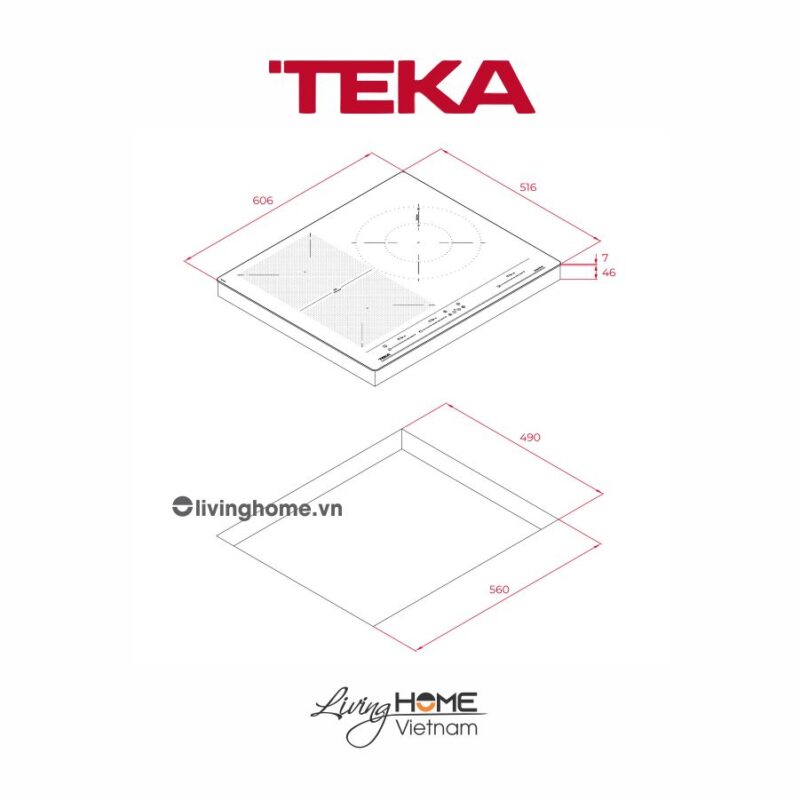 Bếp từ Teka ITF 65320 BK MSP âm 3 vùng nấu điều khiển cảm ứng trượt đa điểm