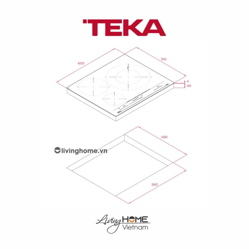 Bếp điện từ Teka IZC 63630 BK MST âm 3 vùng nấu cảm biến thông minh