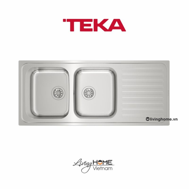 Chậu rửa Teka CLASSIC 2B 1D lắp nổi 2 hộc rửa 1 bàn chậu