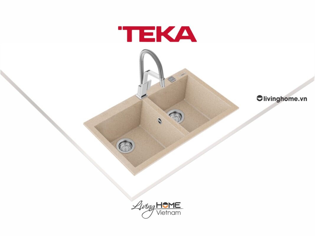 Chậu rửa Teka FORSQUARE 2B 790 lắp nổi đá thạch anh 79cm