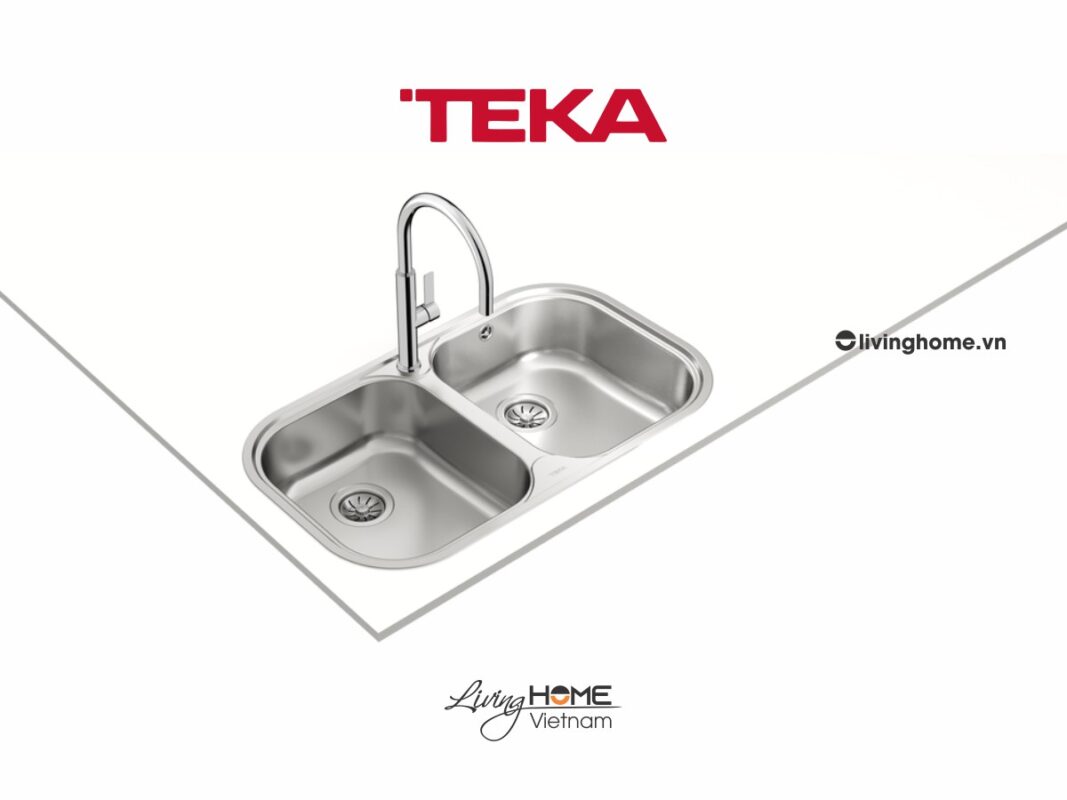 Chậu rửa Teka STYLO 2B lắp nổi 2 hộc rửa 82cm