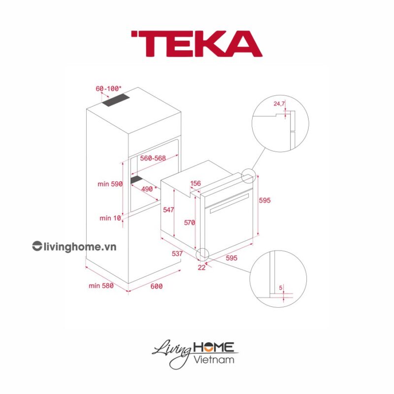 Lò nướng Teka HCB 6545 âm đối lưu 9 chức năng nướng