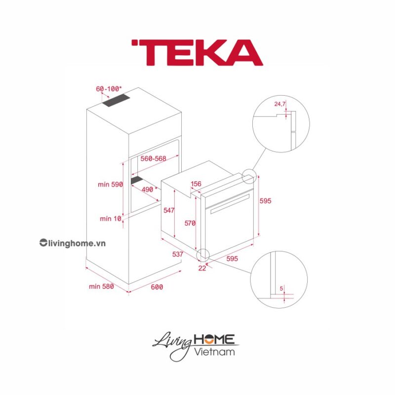 Lò nướng Teka HLB 8400 âm tiết kiệm điện năng