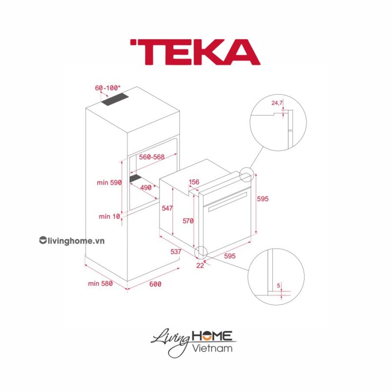 Lò nướng Teka HLB 8415 BK âm tiết kiệm điện