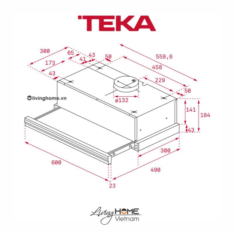 Máy hút mùi Teka CNL 6415 BK âm màu đen sang chảnh thanh lịch