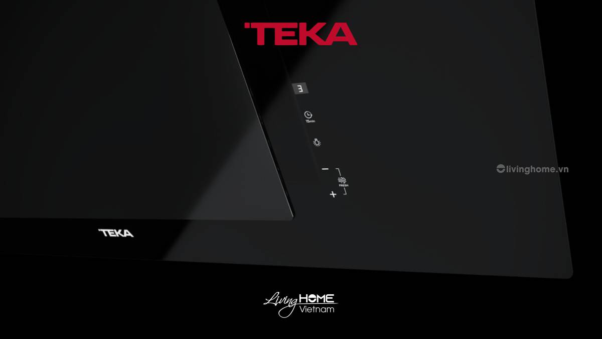 Máy hút mùi Teka DVT 98660 TBS BK áp tường màu đen hiện đại điều khiển cảm ứng