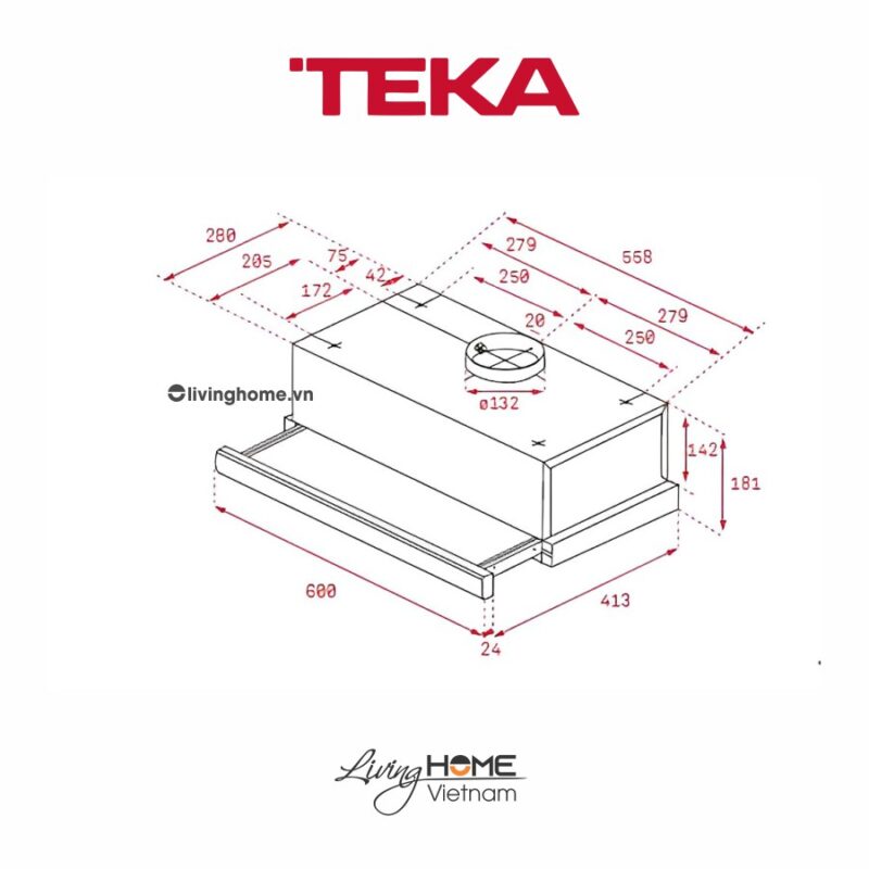 Máy hút mùi Teka TL 6420 âm thiết kế kim loại sang trọng cao cấp