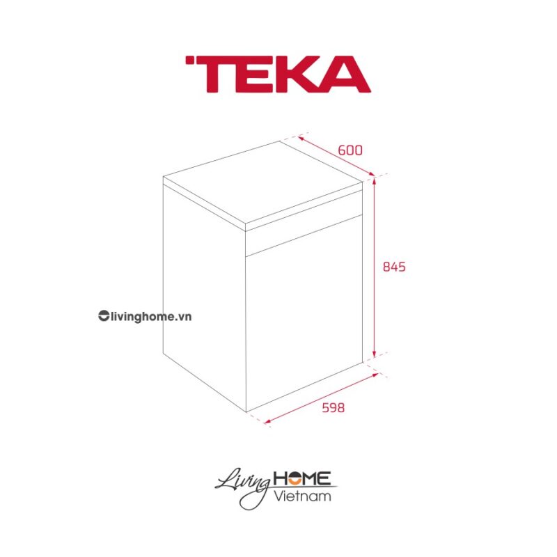 Máy rửa chén Teka DFS 26610 220 50 SS độc lập thông minh 12 bộ chén dĩa