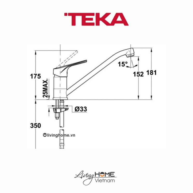 Vòi rửa chén Teka MTP 913 nóng lạnh chất liệu thép không gỉ 