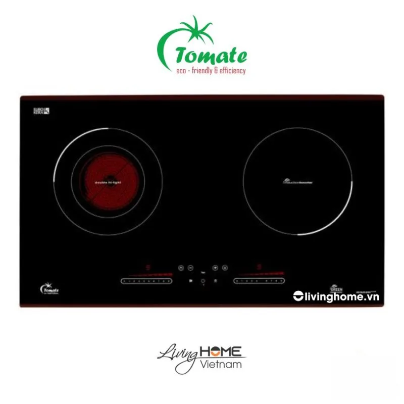 Combo Bếp Điện Từ Tomate GH DUO-S2IH Plus Và Máy Hút Mùi Tomate TOM 1151 6 Bếp điện từ Tomate GH DUO-S2IH plus mặt kính Victroceramic