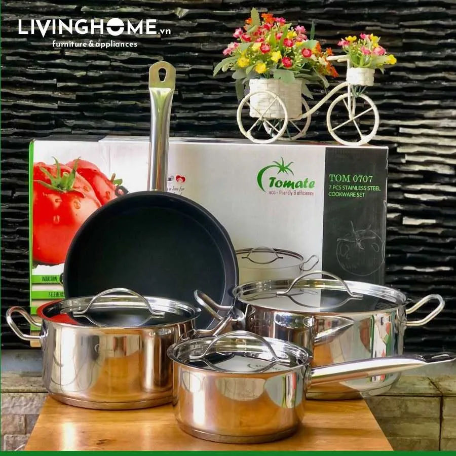 Bộ Nồi Inox 304 Tomate TOM 0707, 7 Món 17 bo noi tomate tom 0707 2