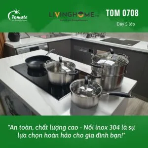 Bộ Nồi Inox 304 Tomate TOM 0708, 8 Món