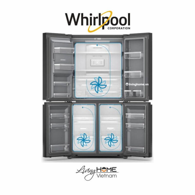 Tủ lạnh Whirlpool WFQ590WSSV 4 cửa 592lít màu xám