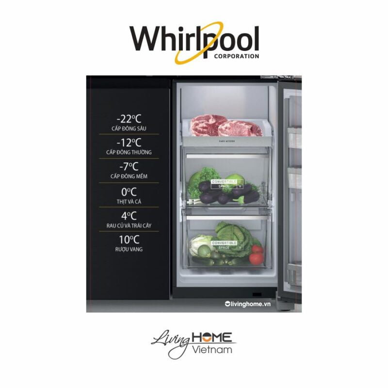 Tủ lạnh Whirlpool WFQ590WSSV 4 cửa 592lít màu xám