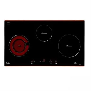 Bếp Điện Từ Tomate TOM 03IR, 77CM, 2 Từ 1 Điện, Mặt Kính Schott Ceran