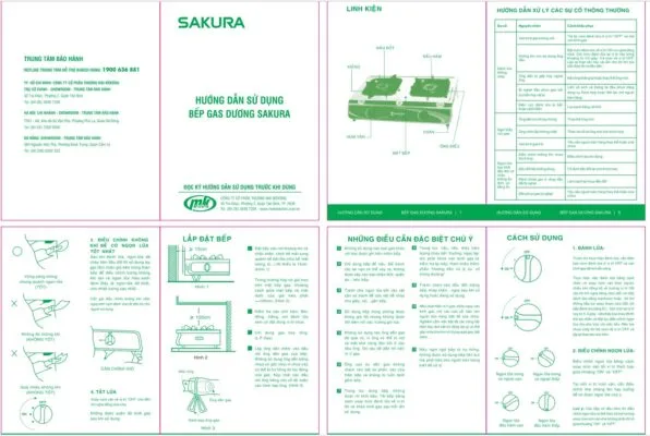 Bếp Gas Đôi Sakura SA-690NK 7 Hướng dẫn sử dụng