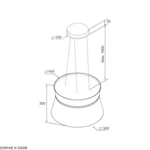 Máy Hút Mùi Malloca SOPHIE K-500B, 50cm, Treo Ốc Đảo, 700m3/h 15 MÁY HÚT MÙI MALLOCA SOPHIE K-500B, 50CM, TREO ỐC ĐẢO, 700M3/H