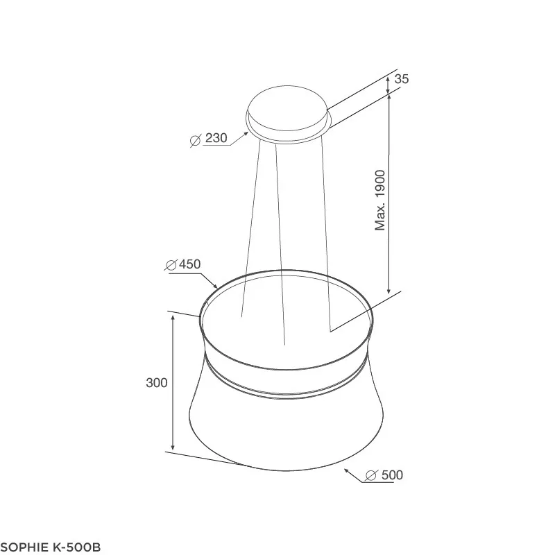 Máy Hút Mùi Malloca SOPHIE K-500B, 50cm, Treo Ốc Đảo, 700m3/h 18 MÁY HÚT MÙI MALLOCA SOPHIE K-500B, 50CM, TREO ỐC ĐẢO, 700M3/H