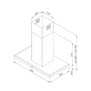 Máy Hút Mùi Malloca SLIM K-4250, 90cm, Treo Ốc Đảo, 750m3/h