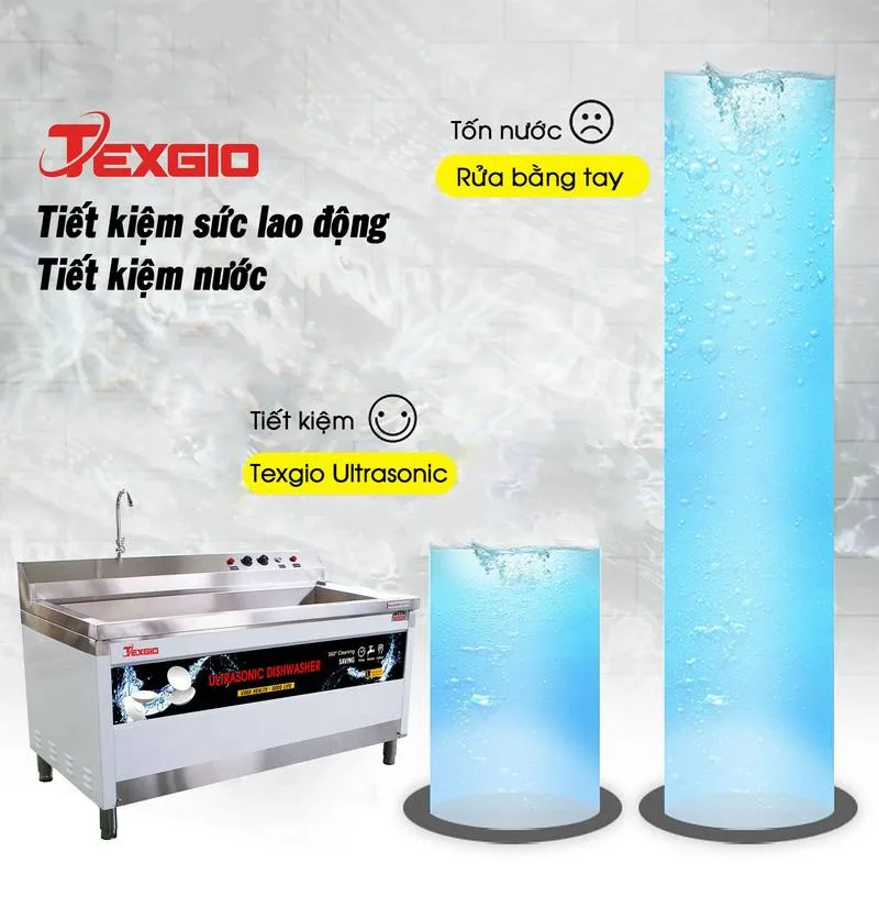 Máy Rửa Chén Bát Công Nghiệp Texgio Ultrasonic TGU-1000XS