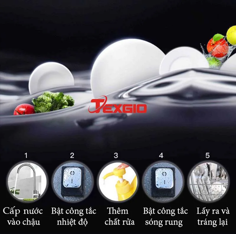 Máy Rửa Chén Bát Công Nghiệp Texgio Ultrasonic TGU-1000XS