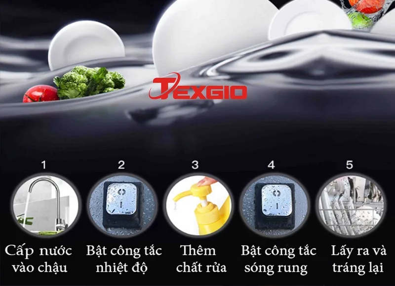 Máy Rửa Chén Bát Công Nghiệp Texgio Ultrasonic TGU-1800SD