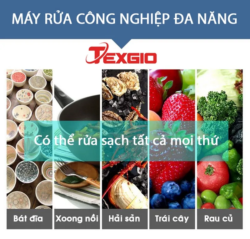 Máy Rửa Chén Bát Công Nghiệp Texgio Ultrasonic TGU-1800SD