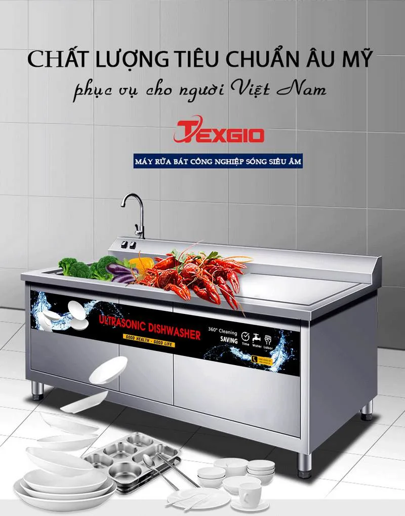 Máy Rửa Chén Bát Công Nghiệp Texgio Ultrasonic TGU-2400XD