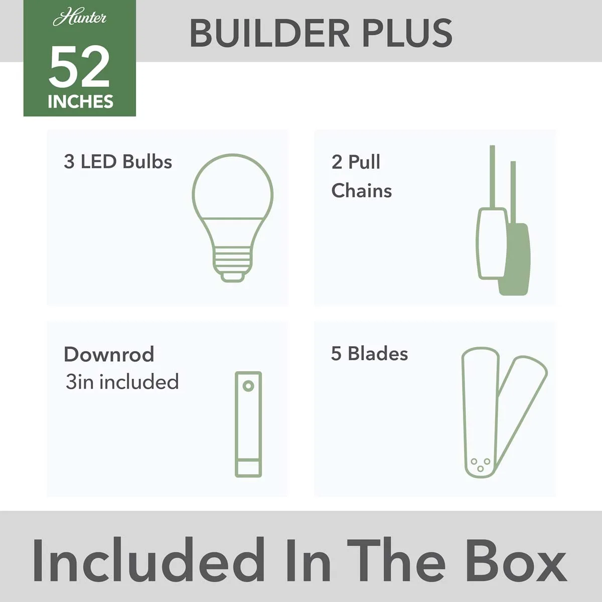 Quạt Trần Hunter Builder Plus 20 QUẠT TRẦN MỸ HUNTER BUILDER PLUS