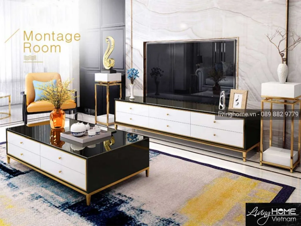 Kệ tivi mặt kính Light Luxury LVH-618