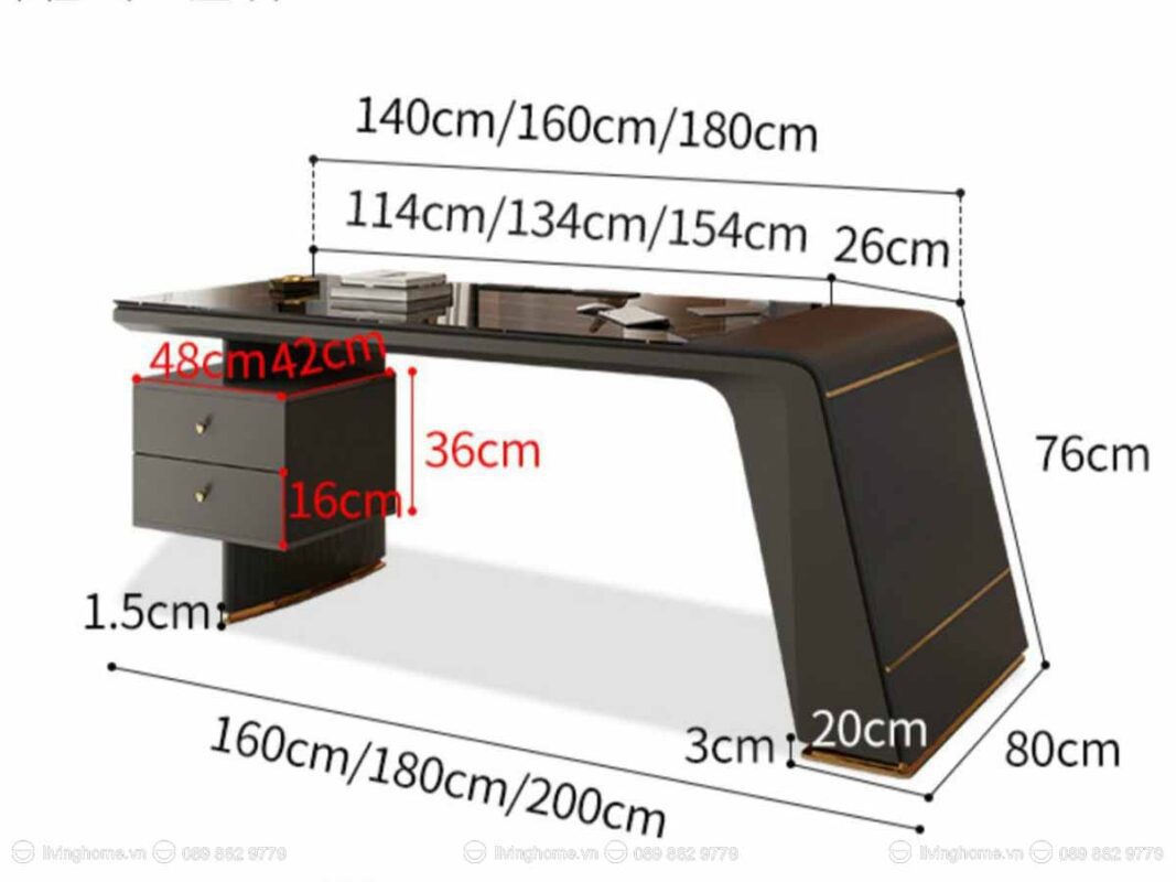 Bàn làm việc giám đốc Anatolio 6 Bàn làm việc giám đốc Anatolio