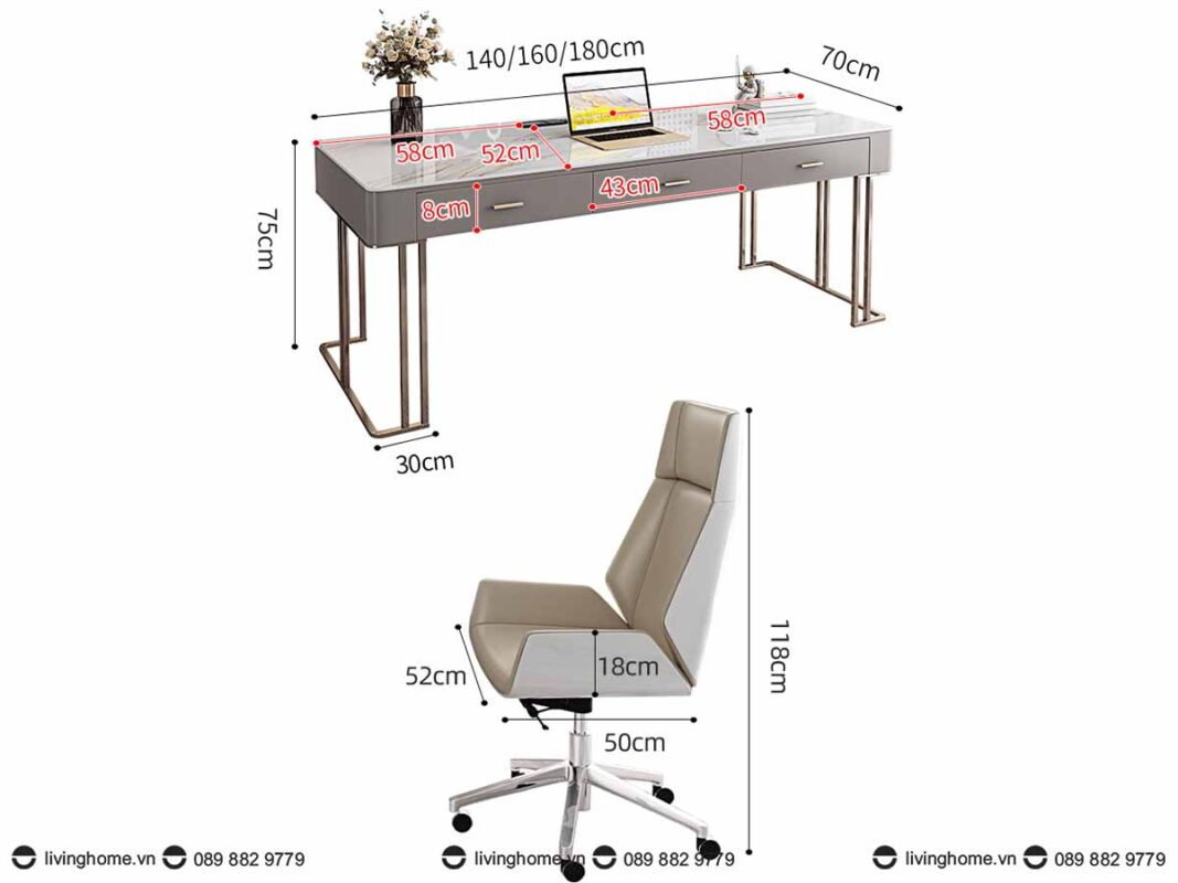Bàn làm việc giám đốc Andeana 11 Bàn làm việc giám đốc Andeana