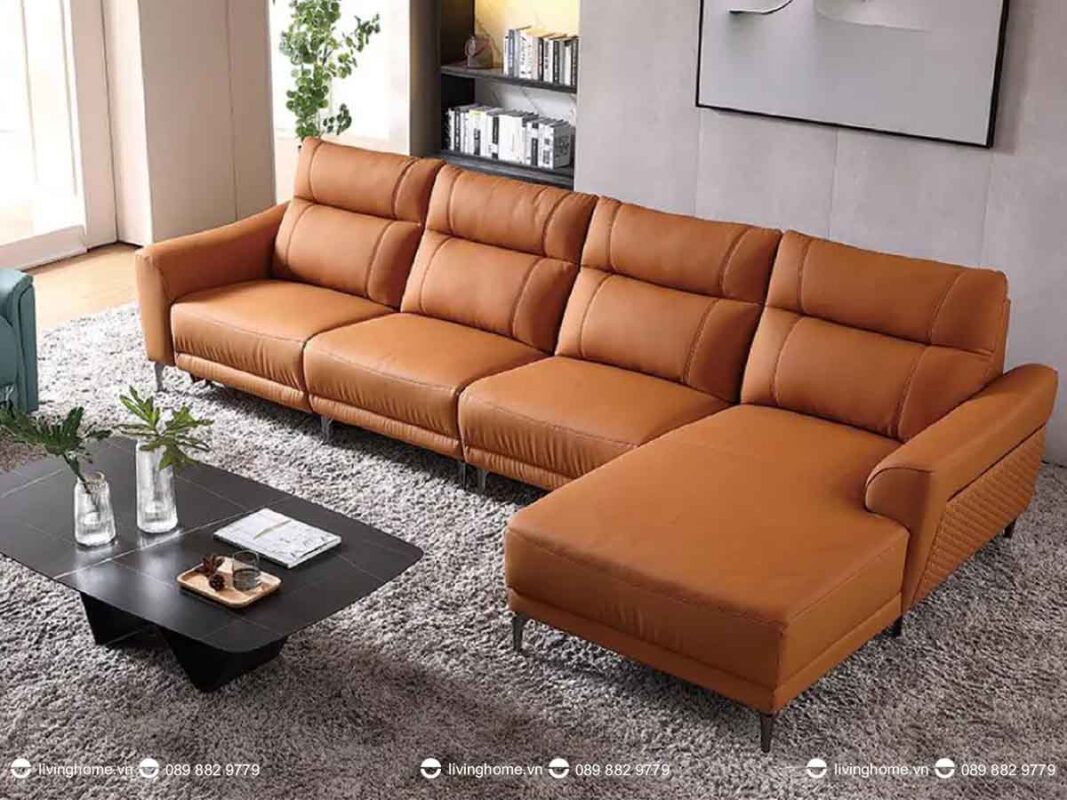 Sofa da nhập khẩu cao cấp Alicio tone cam nổi bật 4 Sofa da nhập khẩu cao cấp Alicio