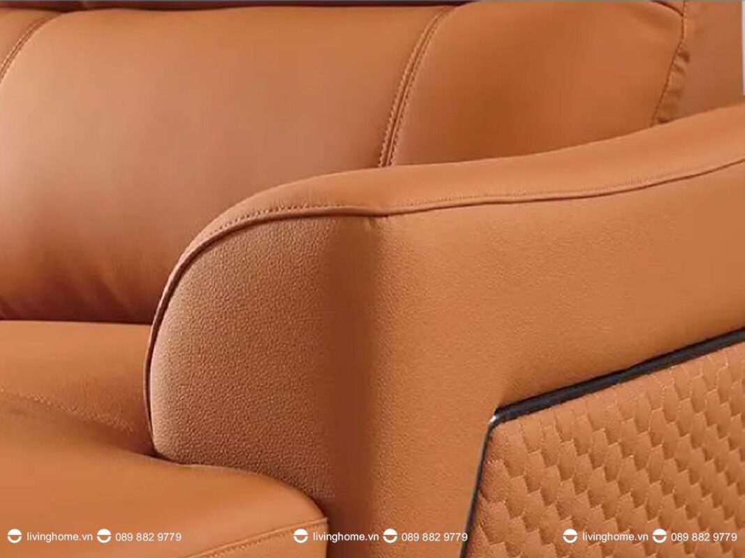 Sofa da nhập khẩu cao cấp Alicio tone cam nổi bật 5 Sofa da nhập khẩu cao cấp Alicio