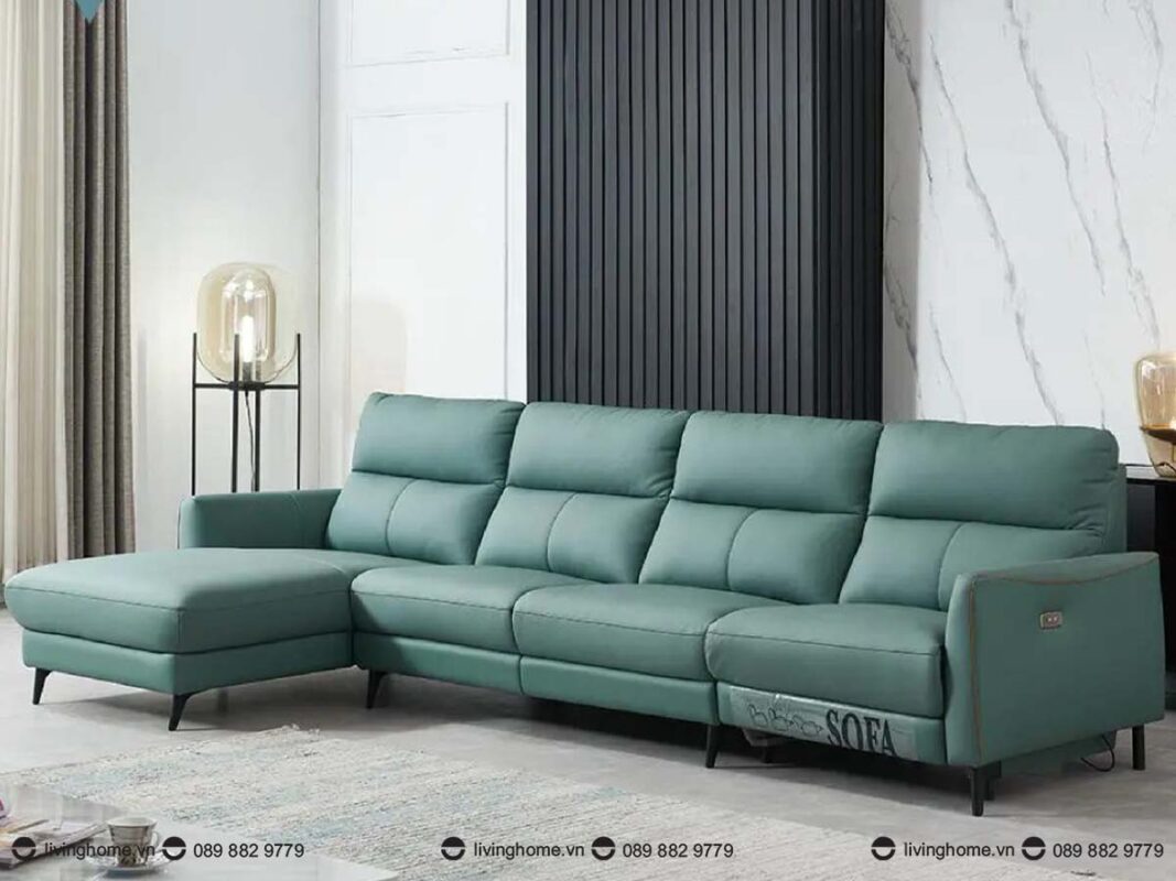 Sofa da nhập khẩu cao cấp Aryo xanh ngọc thời thượng 3 Sofa da nhập khẩu cao cấp Aryo