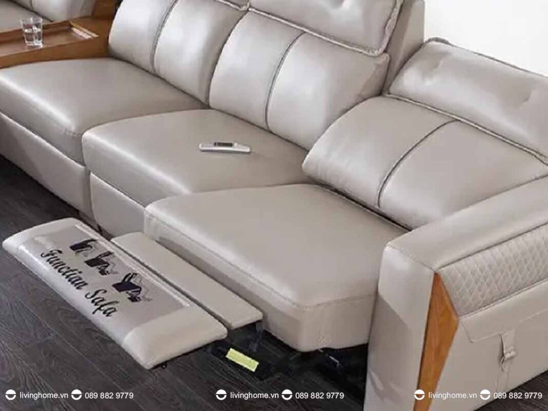 Sofa da nhập khẩu cao cấp Augustino màu trắng kem tinh giản 5 Sofa da nhập khẩu cao cấp Augustino
