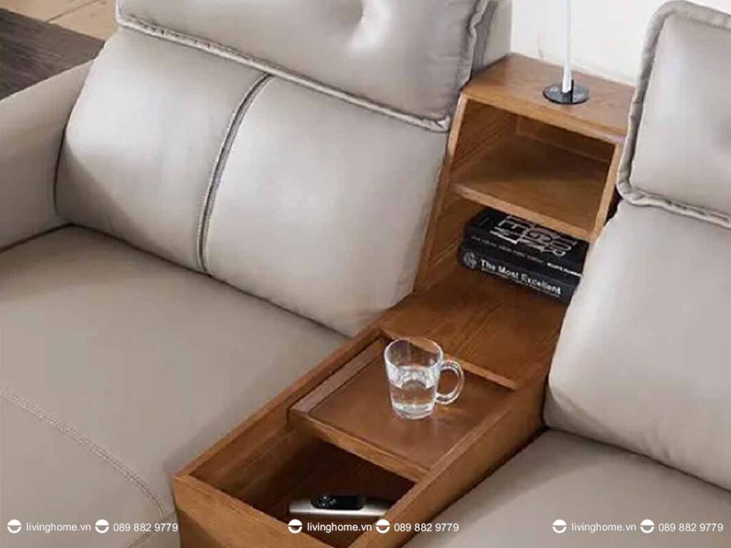Sofa da nhập khẩu cao cấp Augustino màu trắng kem tinh giản 6 Sofa da nhập khẩu cao cấp Augustino