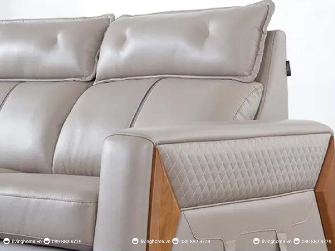 Sofa da nhập khẩu cao cấp Augustino màu trắng kem tinh giản 7 Sofa da nhập khẩu cao cấp Augustino