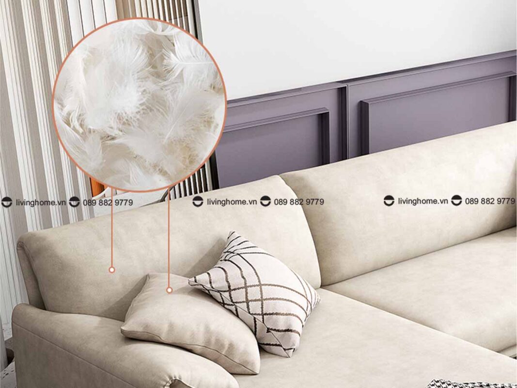 Sofa da nhập khẩu cao cấp Augustino màu trắng kem tinh giản 9 Sofa da nhập khẩu cao cấp Augustino
