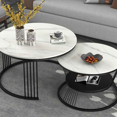 Bàn trà đôi mặt đá hiện đại Azami 19 Bàn trà đôi mặt đá hiện đại Azami