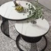 Bàn trà đôi mặt đá hiện đại Azami 1 Bàn trà đôi mặt đá hiện đại Azami