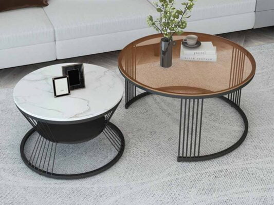 Bàn trà đôi mặt đá hiện đại Azami 17 Bàn trà đôi mặt đá hiện đại Azami